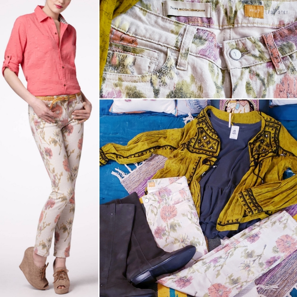 EUC Pilcro Ikat- print Stet Slim Straight Jeans